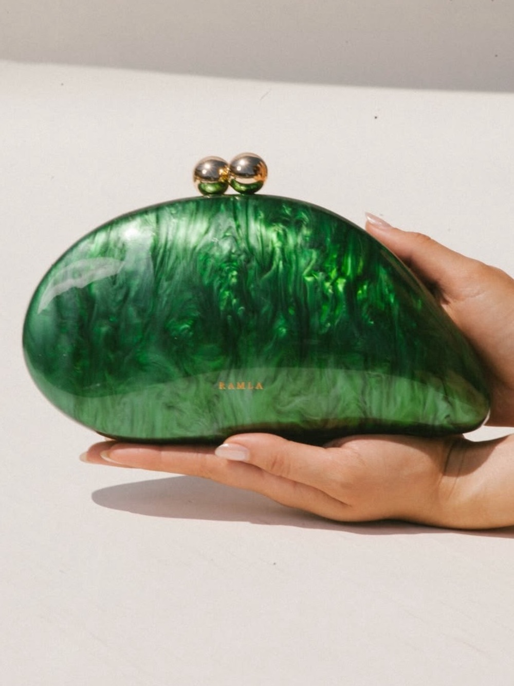 NEW Ramla Morocco Clutch Bag Emerald Green Acrylic Mosaic Reverie